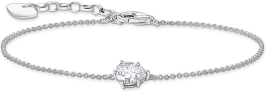 Thomas Sabo armband i silverfärgat kedja med stenberlock