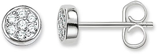 Runda örhängen i 925 sterlingsilver med gnistrande cirkelstrukturer