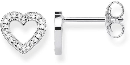 Stora hjärtformade örhängen i 925 sterling silver med gnistrande stenar