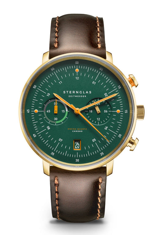 Sternglas Hamburg Chrono Edition Vintage S01-HCV22-BR01 Herren • Mecha-Quartz Chronograph • Saphirglas