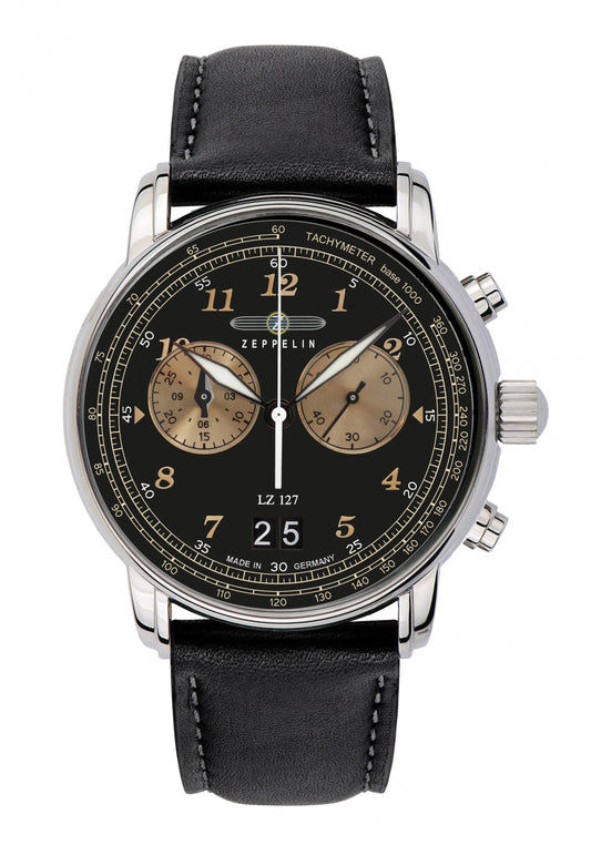 Zeppelin LZ 127 Graf Zeppelin 8680-2 Herren • Chronograph • Schwarzes Zifferblatt