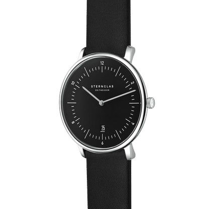 Sternglas Naos XL S01-NX-02 Herren Armbanduhr Pianoschwarz • Minimalistisches Quarzwerk • Deutsches Bauhaus-Design, Bild 2