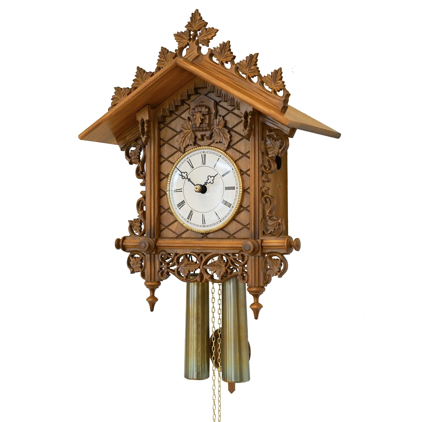 Rombach & Haas TRADITION 3407 Väggklocka Guld/Trä • Mekaniskt 8-dagarsverk • Äkta Schwarzwald-gökur