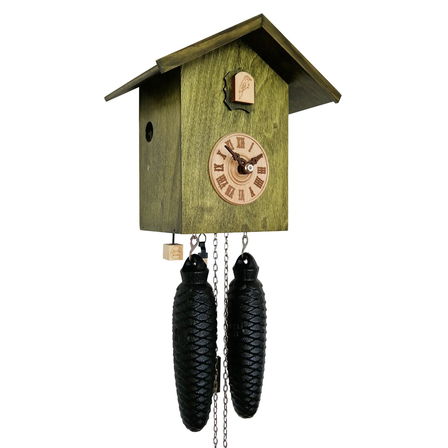 Rombach & Haas LIFE SK34-4 Väggklocka Grön • Mekaniskt 8-dagarsverk • Original Schwarzwälder Gökur