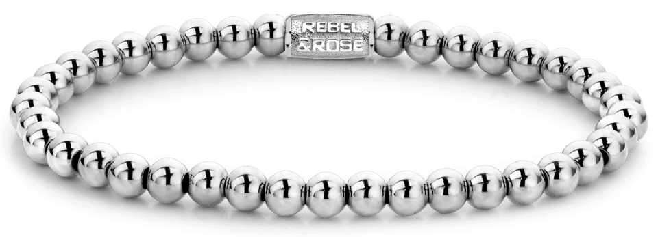 Armband med mörka hematitpärlor (ca 4 mm) och lås i rostfritt stål