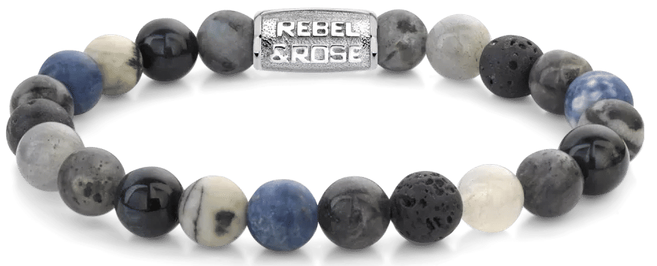 Armband med ädelstenspärlor och metallås, Rebel&Rose