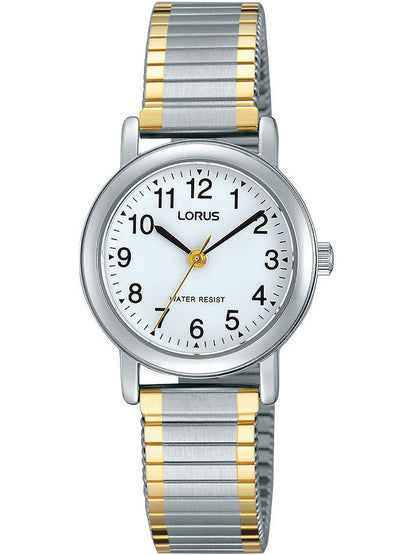 Lorus RRX05HX9 Damen Armbanduhr • Zweifarbiges Zugband • Mineralglas