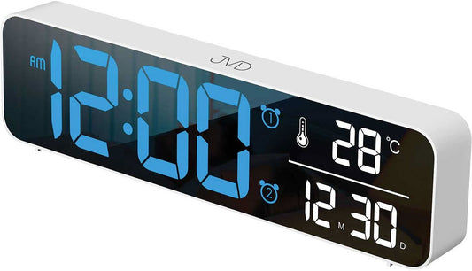 JVD Digital väckarklocka med stora LED-siffror och temperaturvisning, plasthölje