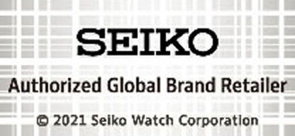 Seiko-logotyp och texten "Authorized Global Brand Retailer" samt © 2021