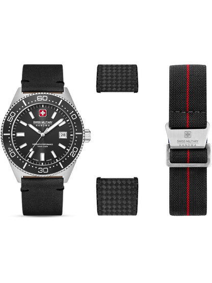 Swiss Military Hanowa Nomad SMWGB0004901-SET Herrenuhr Schwarz • Robustes Set mit Wechselarmbändern • 10 ATM Wasserdicht