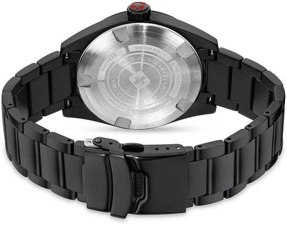 Herrarmbandsur med metallarmband och boettlock