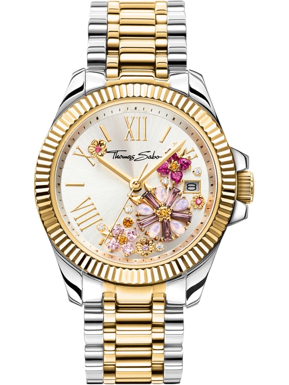 Thomas Sabo WA0382-291-201 Damen Armbanduhr Blumen • Blumenmotiv-Zifferblatt • 5 ATM Wasserdicht