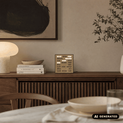 AMS T1237 Zegar ścienny Sonoma • Zegar słowny z wyświetlaczem LED • Zasilanie sieciowe 220V