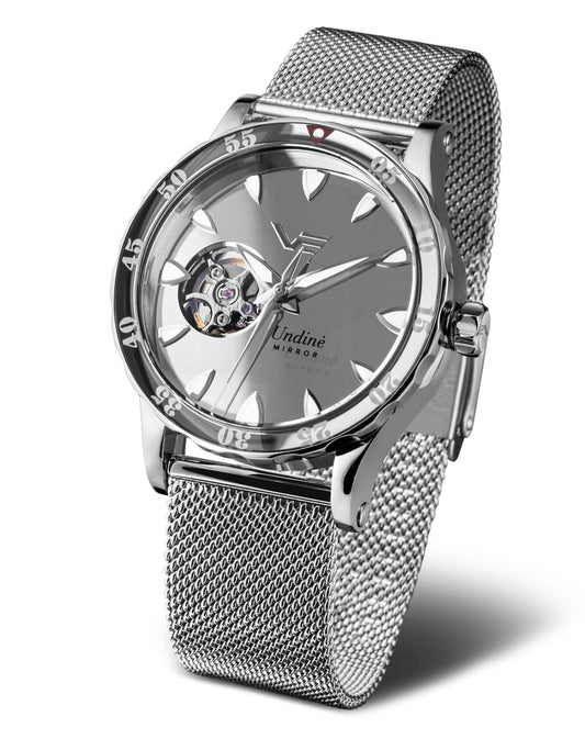 Vostok Europe Undine damklocka med silverfärgat metallarmband och rund urtavla