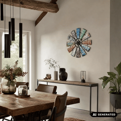 Zegar ścienny AMS W9531 srebrny • mechanizm kwarcowy • metalowa obudowa