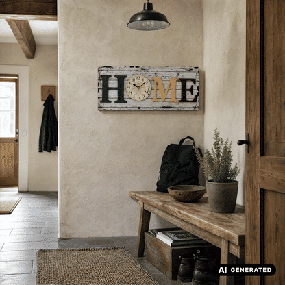 Zegar ścienny AMS W9428 drewno/szkło • Nadrukowane szkło mineralne • Elementy drewniane