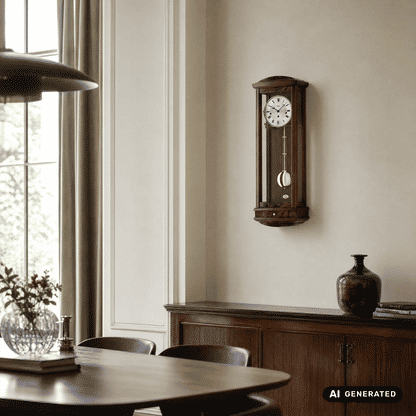 Zegar ścienny AMS Regulator R2607/1 orzech • 8-dniowy mechanizm Westminster • Automatyczne wyłączanie bicia na noc
