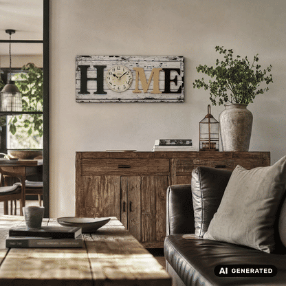 Zegar ścienny AMS W9428 drewno/szkło • Nadrukowane szkło mineralne • Elementy drewniane