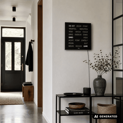 Zegar stołowy i ścienny AMS Design T1235 • Innowacyjny wyświetlacz słowny LED • Zasilacz 220V w zestawie