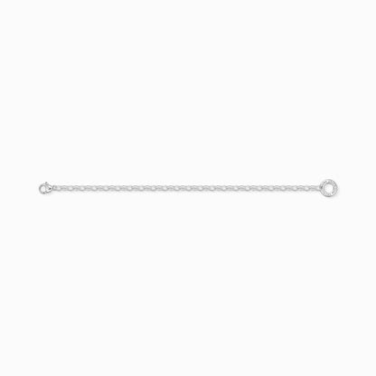 Armband i silver med länkar, lång kedja med öglor på båda sidor för stängning