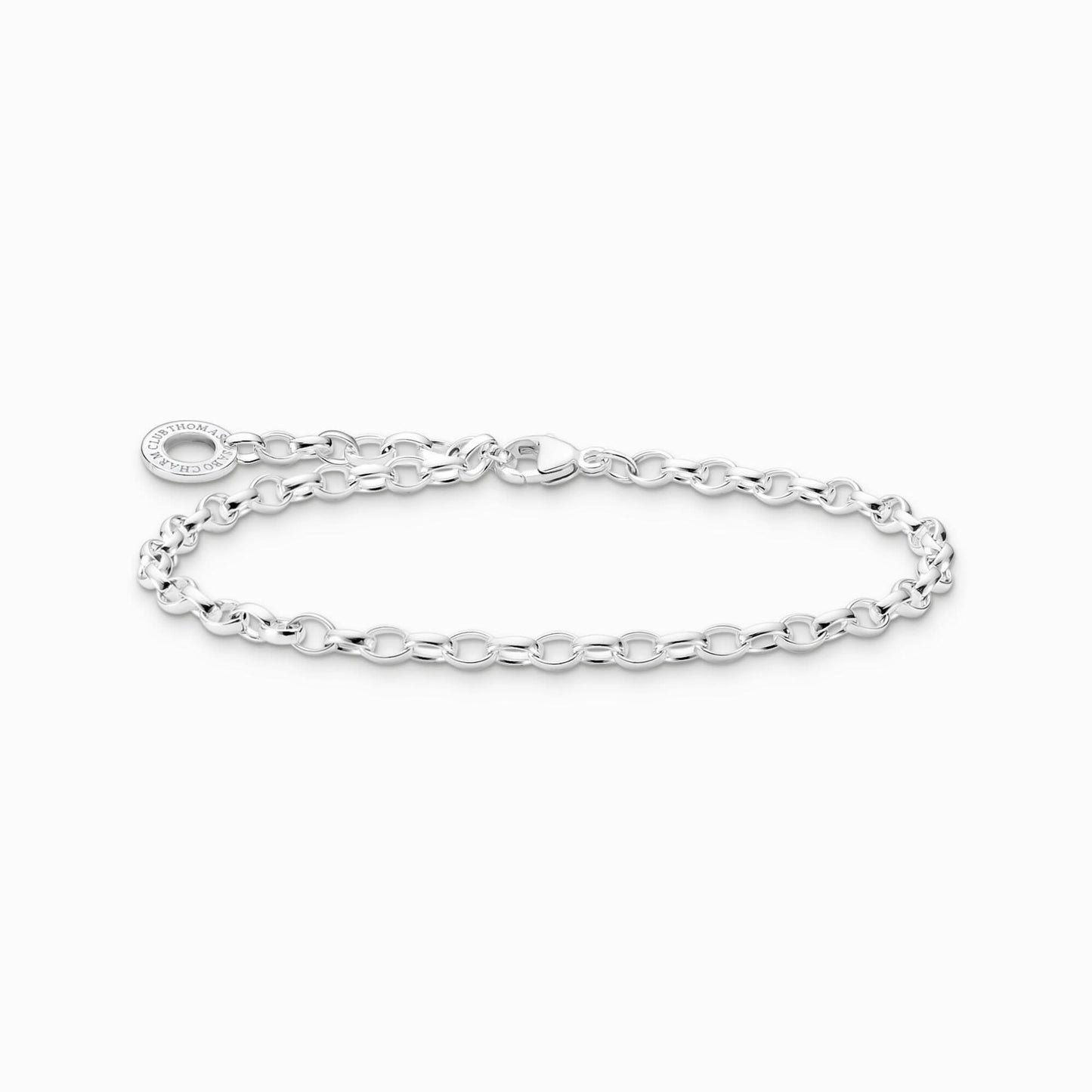 Armband i silver med ovala länkar och runt spänne