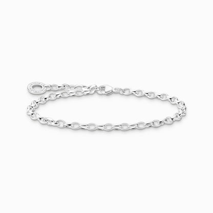 Armband i silver med ovala länkar och runt spänne