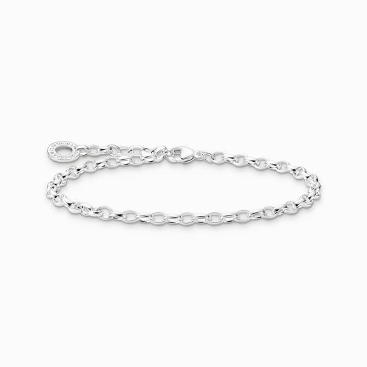 Armband i silver med ovala länkar och runt spänne