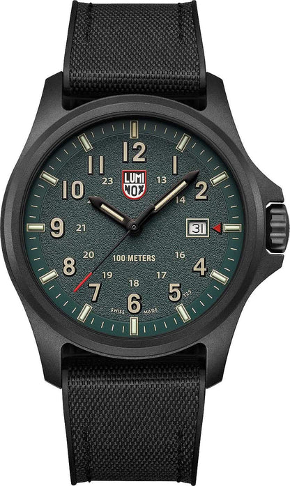 Luminox herrklocka med boett i svart, grön urtavla och svart textilarmband