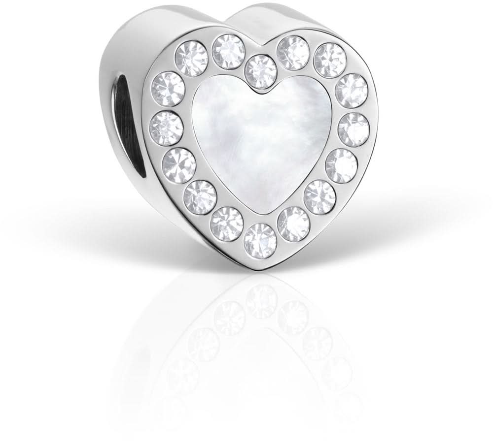 Bering YourHeart-1 hjärtberlocker i rostfritt stål med strass