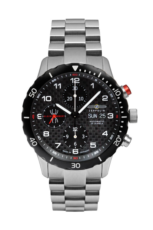Zeppelin NightCruise 7216M-2 Herrenuhr Schwarz • Sellita SW500 Automatikwerk • Saphirglas