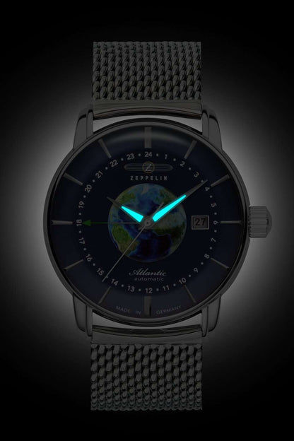Zeppelin Atlantic 8468M3 Herren Armbanduhr Blau • Echte GMT-Funktion (Flyer-GMT) • Automatikwerk Miyota 9075, Bild 2