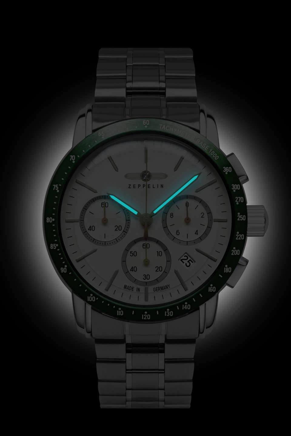 Zeppelin New York 8878MB-4 Herrenuhr Weiß • Japanisches Quarzwerk Citizen-Miyota 6S20 • Tachymeter-Lünette, Bild 2