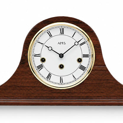 Zegar stołowy AMS T2193/1 orzech • 8-dniowy mechanizm Westminster • obudowa z drewna orzechowego