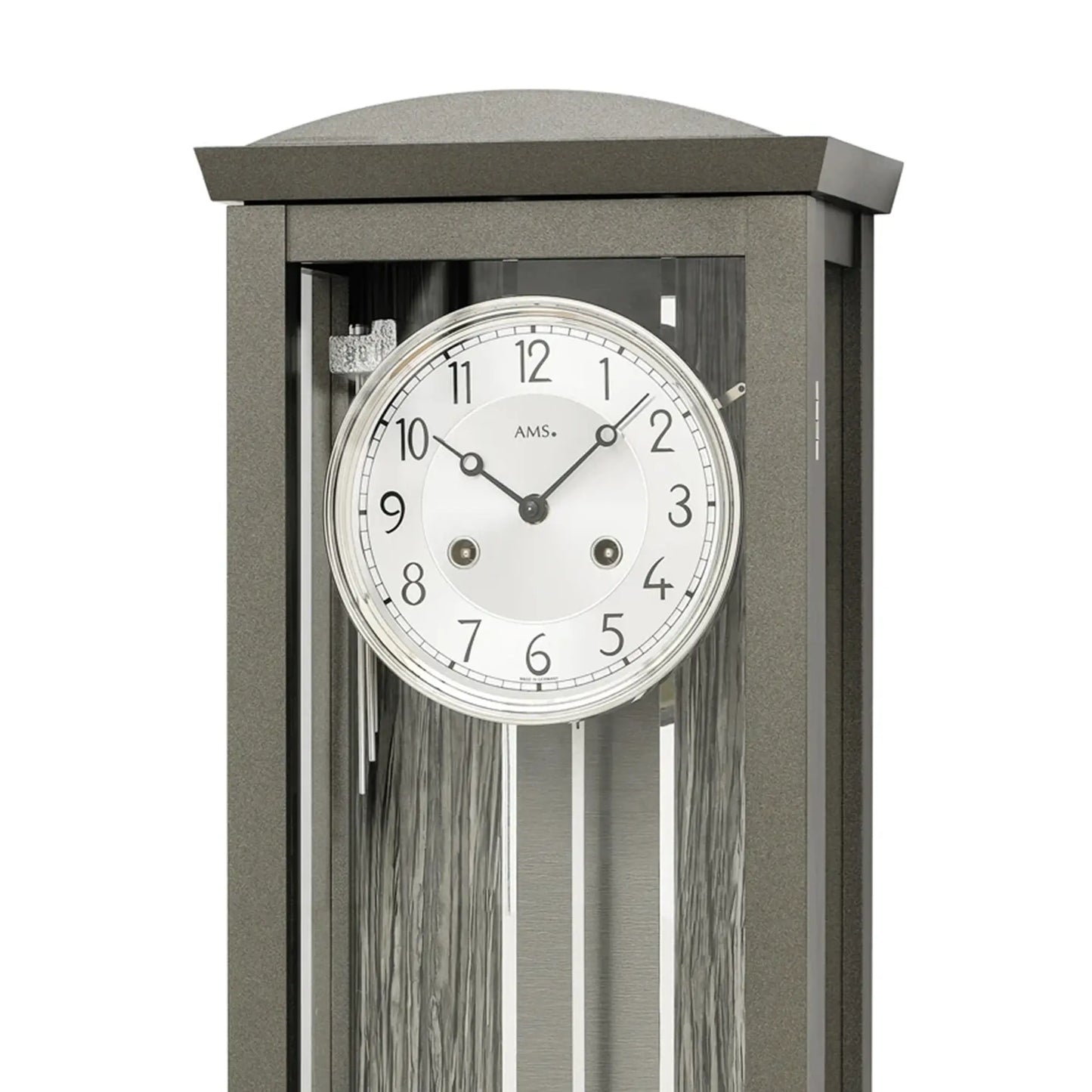 Zegar ścienny AMS Regulator R2748 antracytowy • 14-dniowy mechanizm uderzeniowy • aluminiowa tarcza