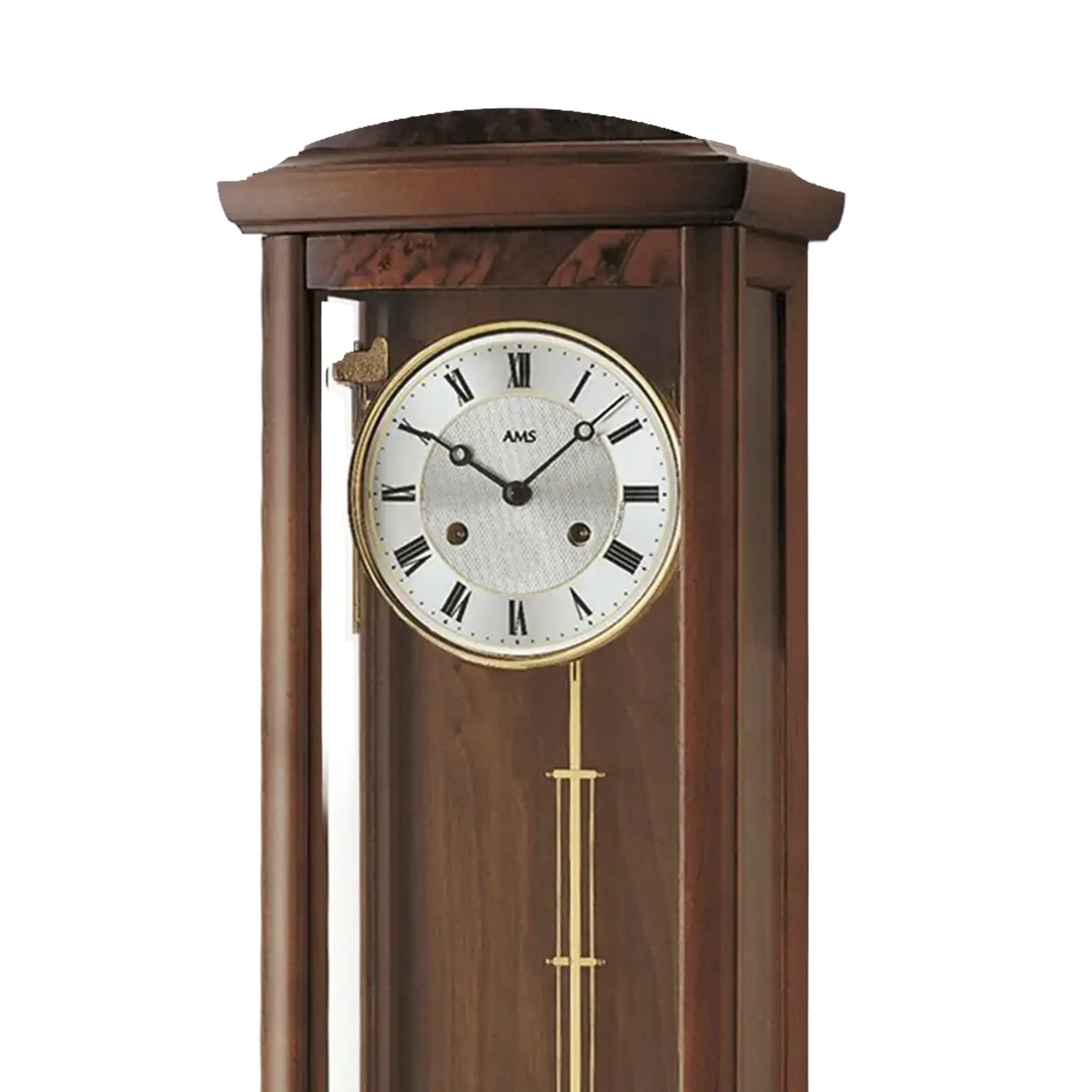 Zegar ścienny AMS Regulator R607/1 orzech • 14-dniowy mechanizm BimBam • obudowa z litego drewna