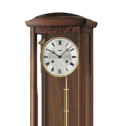 Zegar ścienny AMS Regulator R607/1 orzech • 14-dniowy mechanizm BimBam • obudowa z litego drewna
