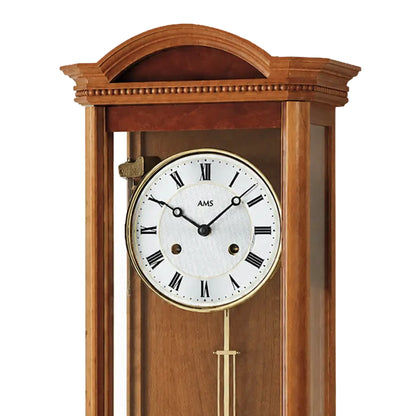 Zegar ścienny AMS Regulator R663/9, drewno wiśniowe • 14-dniowy mechanizm BimBam • Obudowa z litego drewna