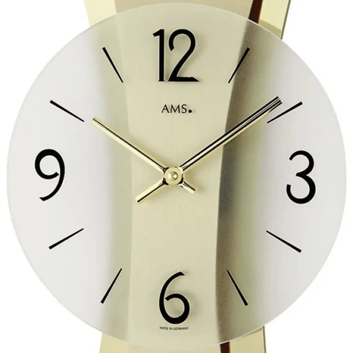 AMS Rimini W9397 Wanduhr Messing • Facettiertes Mineralglas • Made in Germany