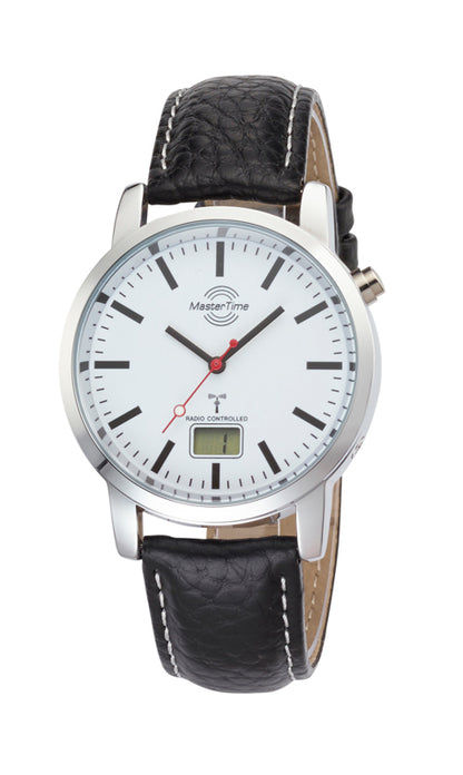Master Time Basic MTGA-10592-20L Herrenuhr Silber • Funkwerk • Bahnhofsuhren-Design