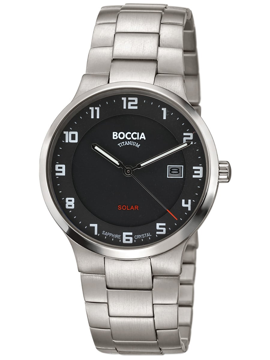 Boccia 3652-05 Herren Solaruhr Titan Anthrazit • Saphirglas • Leuchtzifferblatt