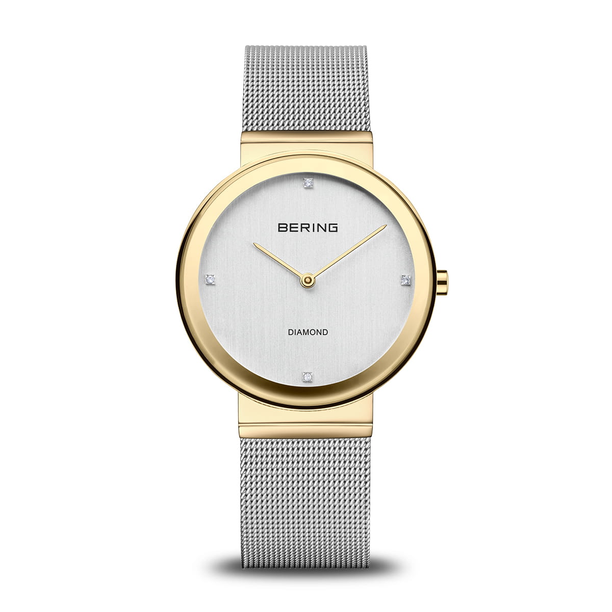 Bering Classic 10135-010 Damen Armbanduhr Bicolor • Saphirglas • Echte Diamanten