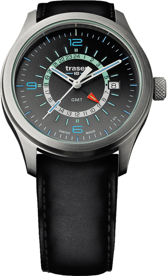 Traser H3 P59 Aurora GMT 107231 Herrenuhr Anthrazit • Trigalight & Super-LumiNova • Saphirglas