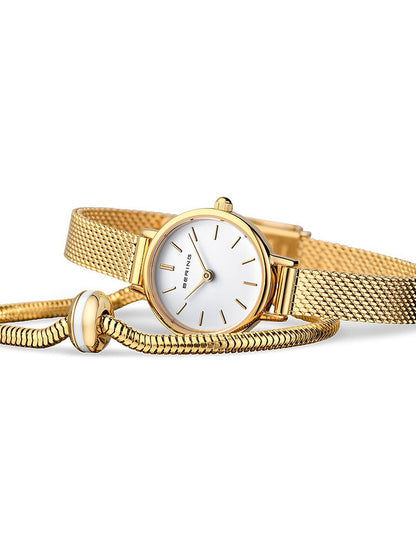 Bering Classic 11022-334 Damen Armbanduhr Goldfarben • Saphirglas • Milanaise-Armband, Bild 2