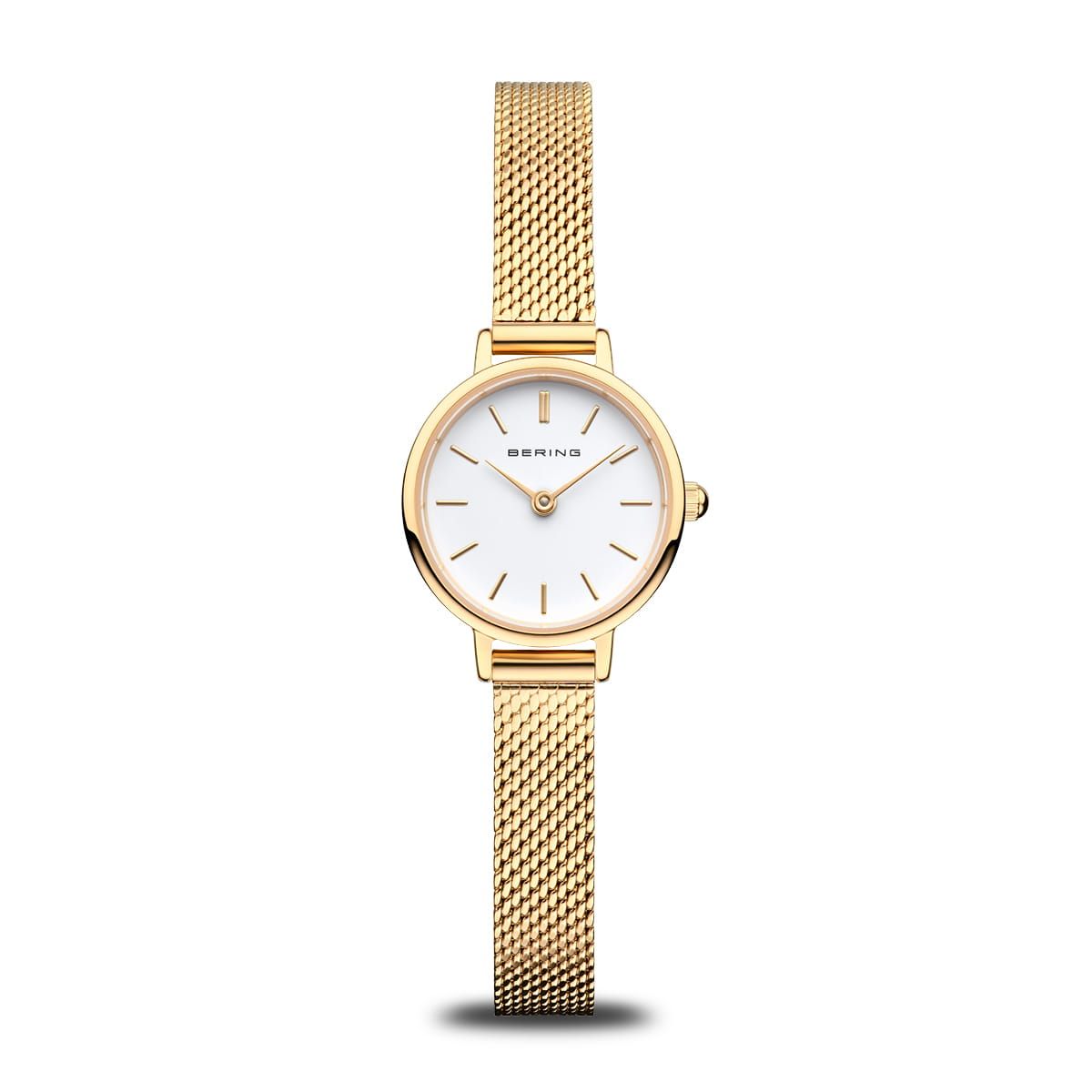 Bering Classic 11022-334 Damenuhr Goldfarben • Saphirglas • Milanaise-Armband