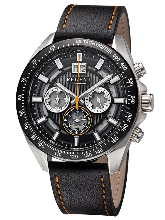 Regent 11110943 Herrenuhr Chronograph • Mineralglas • Edelstahlgehäuse
