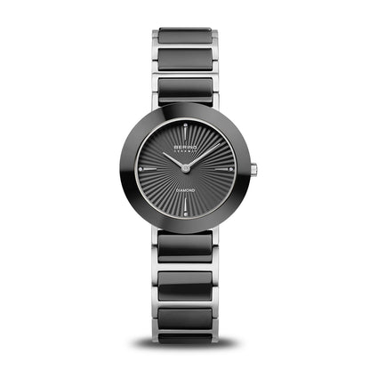 Bering Ceramic 11429-702 Damenuhr Silber • Saphirglas • Echter Diamantbesatz