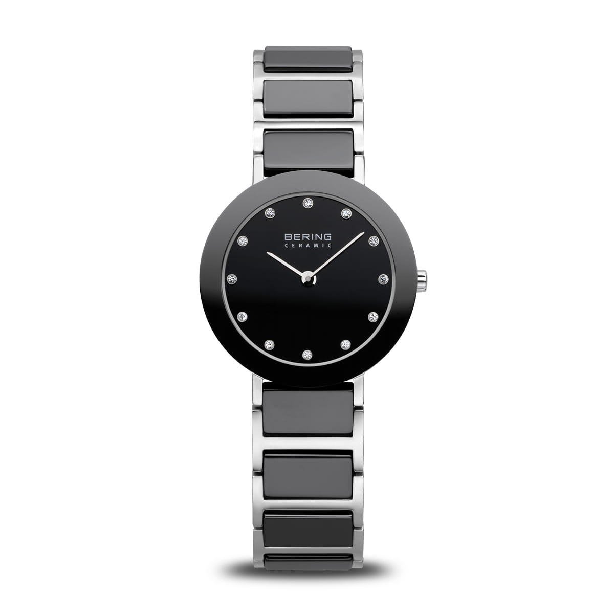 Bering Ceramic 11429-742 Damenuhr Silber-Schwarz • Saphirglas • Keramik-Edelstahl-Armband