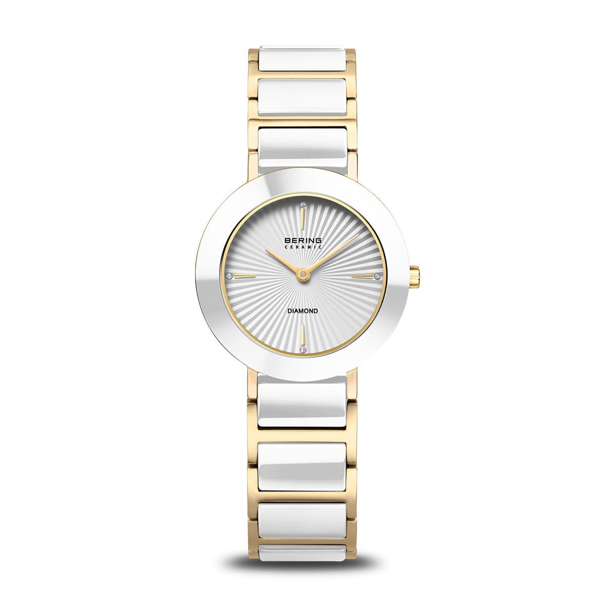 Bering Ceramic 11429-758 Damen Armbanduhr Bicolor • Saphirglas • Echte Diamanten