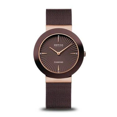 Bering Ceramic 11435-762 Damenuhr Braun • Saphirglas • 4 echte Diamanten, Bild 5
