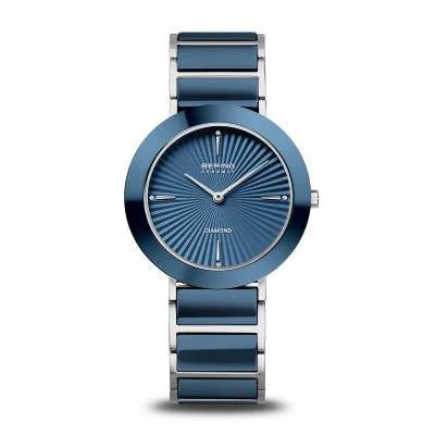 Bering Ceramic 11435-702 Damenuhr Schwarz-Silber • Saphirglas • Vier echte Diamanten, Bild 11